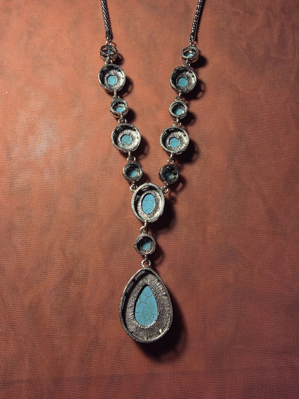 Turquoise Stone Pendant Necklace - Women Jewelry - Picture 3 of 4